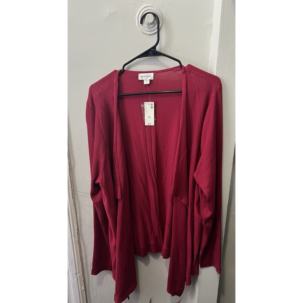 Avenue Women's Open Front Waterfall Pink Cardigan 22/24 Drape Career‎